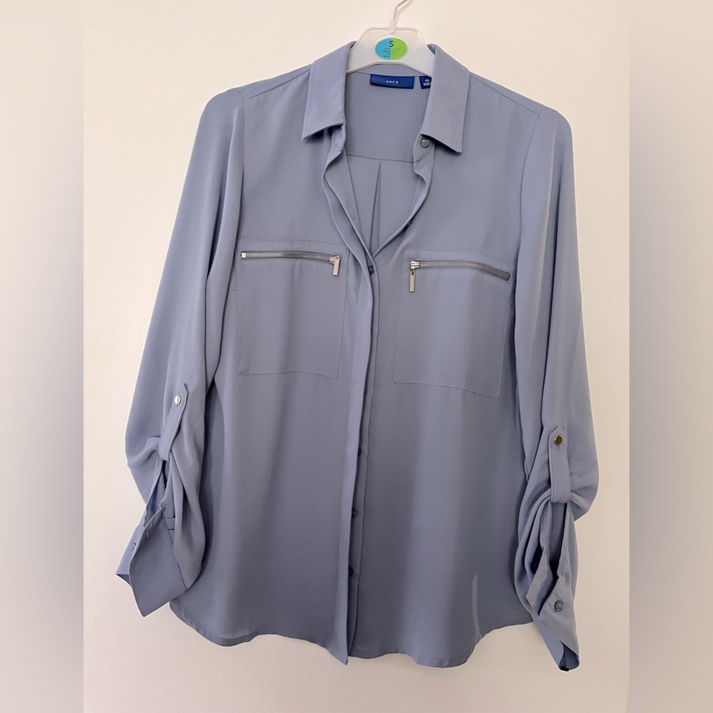 Blue long sleeve blouse